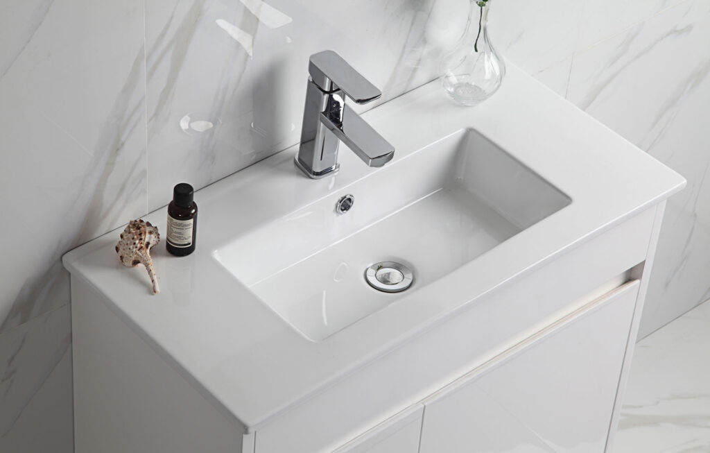 MAYA FINGER PULL CABINET  white basin