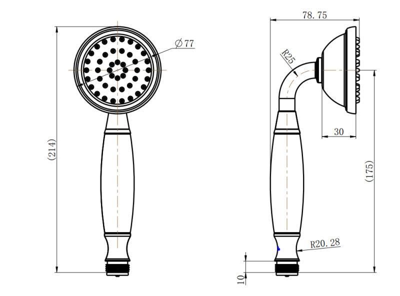 Modern National Bordeaux Handpiece