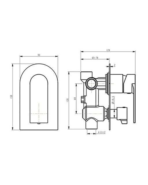 Azzura 03 Series Bath Spout Matte Black