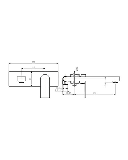 Azzura 03 Series Wall Plate Set (Basin) Matte Black