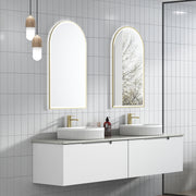 Aulic Perla Mark II Wall Hung V Groove Matte White Finger Pull Cabinet 1800mm
