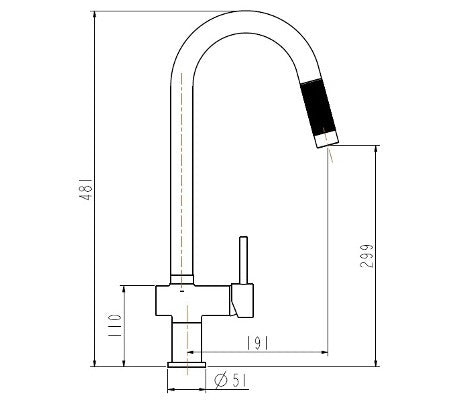 Millennium Cioso Pull Out Spray Sink Mixer