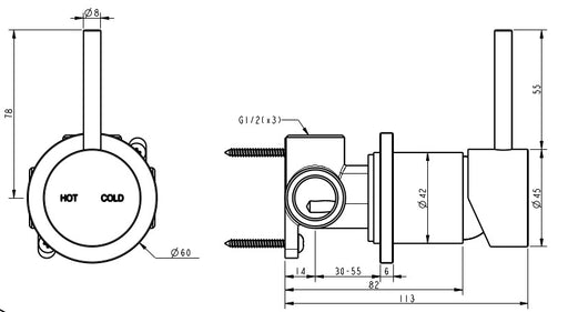 Millennium Cioso Shower Mixer Pin Up