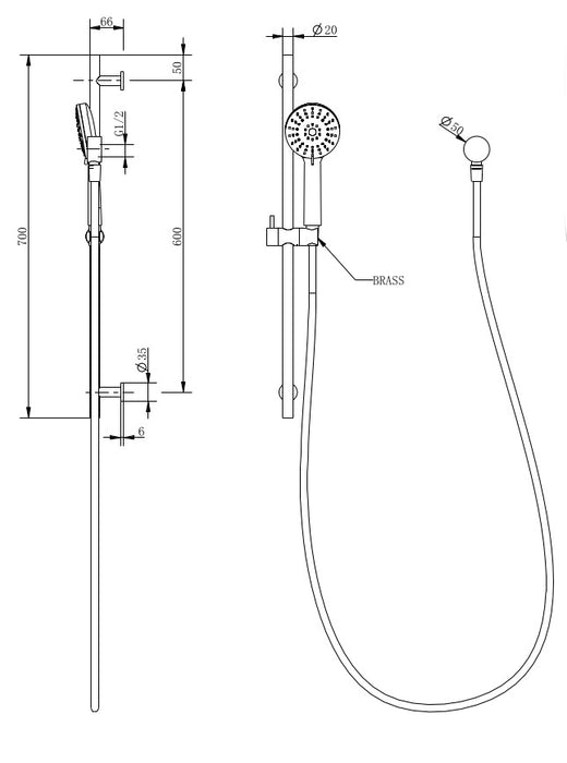 Millennium Finesa Rail Shower