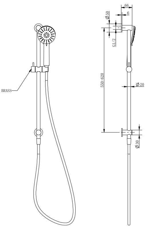 Millennium Finesa Top Inlet Rail Shower