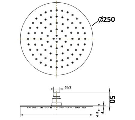 Millennium Akemi Round Overhead Shower