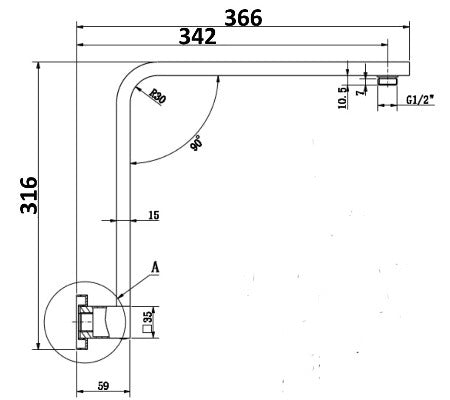 Millennium Kiato Hi Rise Shower Arm