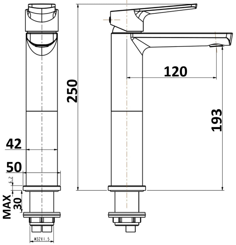Millennium Akemi Extended Basin Mixer