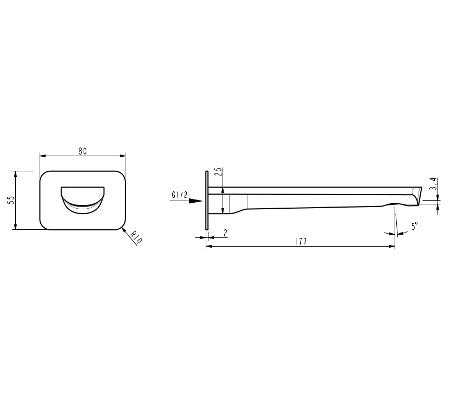 Millennium Akemi Bath Spout Square Plate
