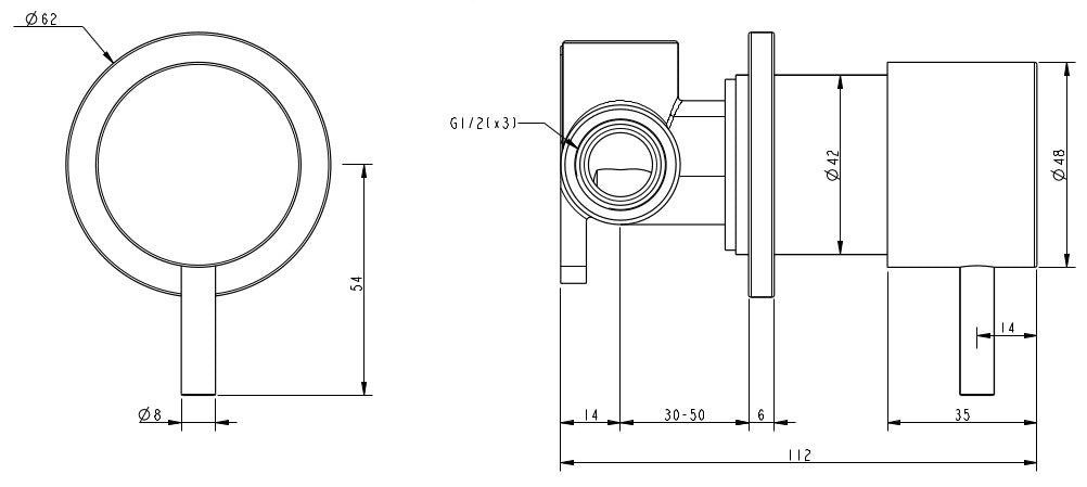 Millennium Cioso Progressive Wall Mixer Pin Down