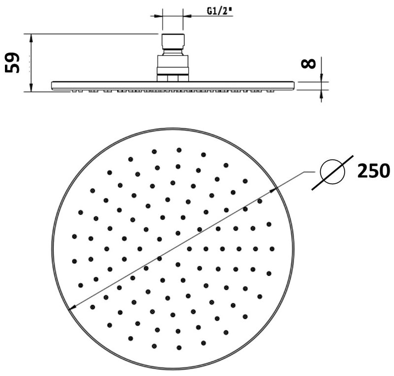 Millennium Akemi Round Overhead Shower
