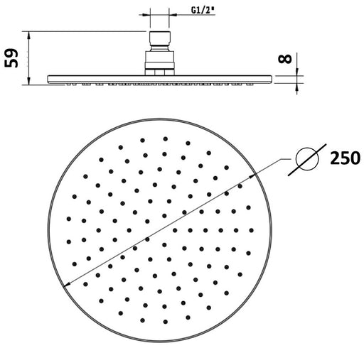 Millennium Akemi Round Overhead Shower