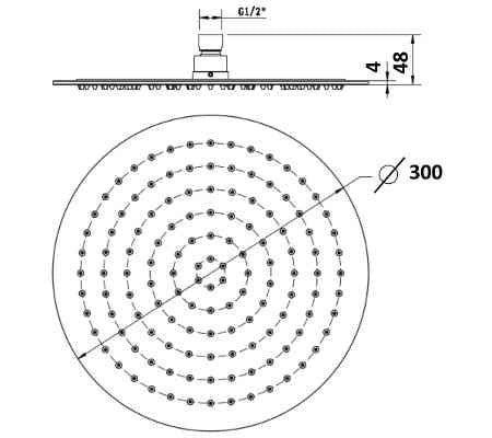 Millennium Akemi Round Overhead Shower PSS