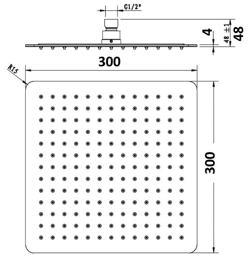 Millennium Kiato Square Overhead Shower PSS