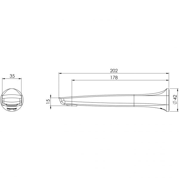 Phoenix Subi Wall Bath Outlet 180mm