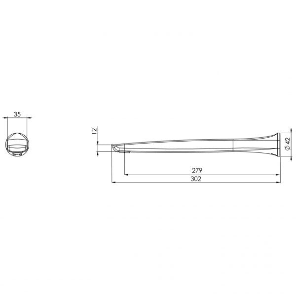 Phoenix Subi Wall Bath Outlet 280mm