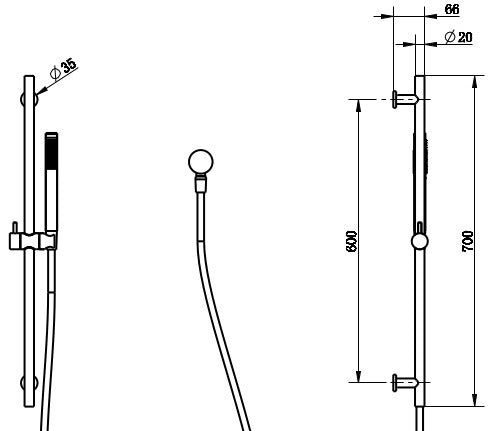 Millennium Cioso Rail Shower