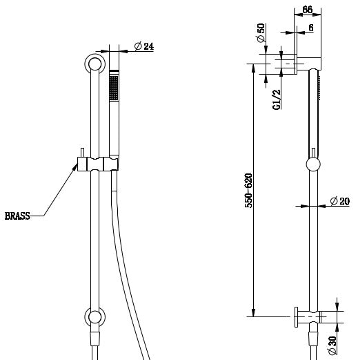 Millennium Cioso Rail Shower Top Inlet