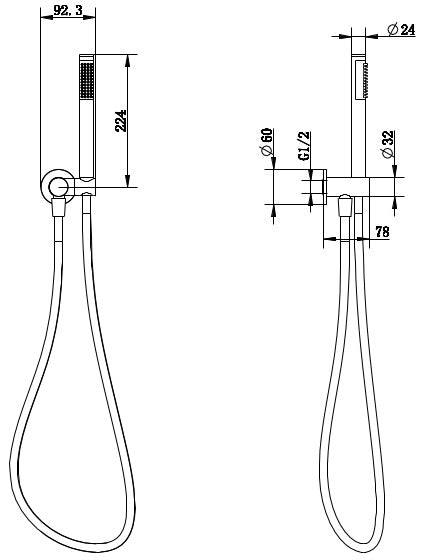 Millennium Cioso Hand Shower on Swivel Bracket