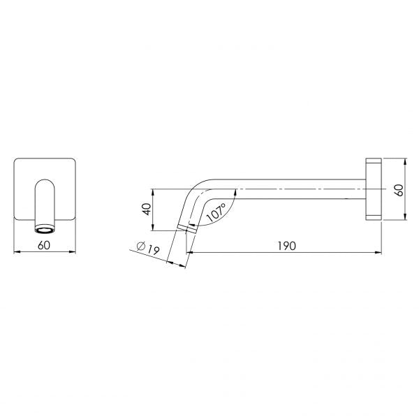 Phoenix Toi Wall Basin Outlet 180mm