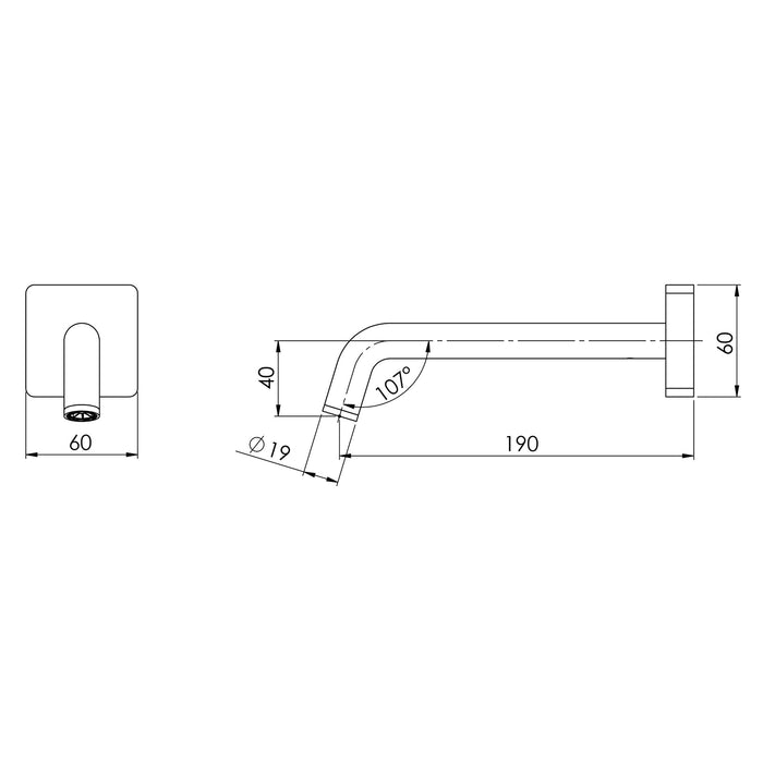 Toi Wall Bath Outlet 180mm