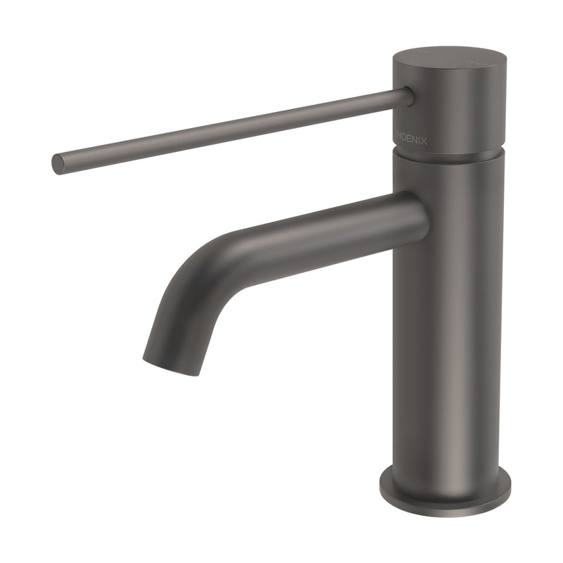 Phoenix Vivid Slimline Basin Mixer Curved Outlet with Extended Lever