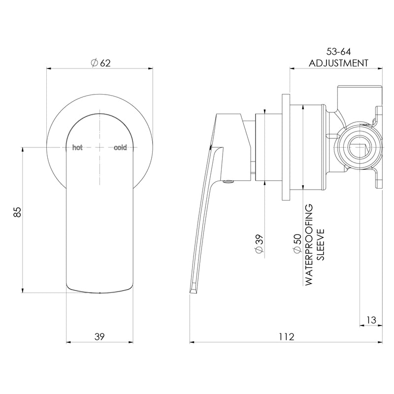 Phoenix Mekko SwitchMix Shower / Wall Mixer Round Plate (Complete Kit) – Lead Free