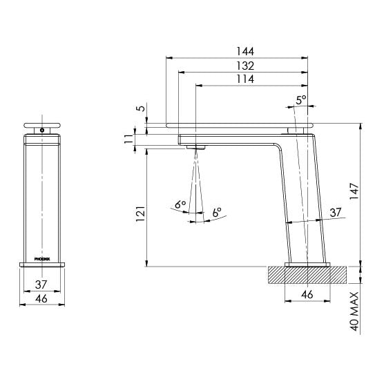 Phoenix Zimi Basin Mixer (no handle)
