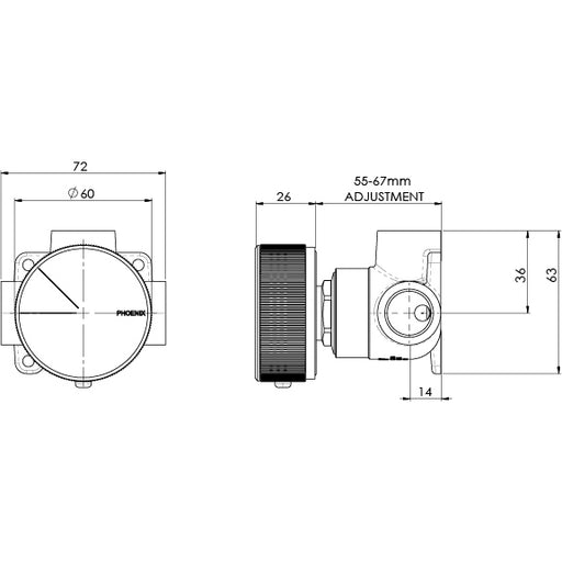 Phoenix Axia Shower / Wall Mixer