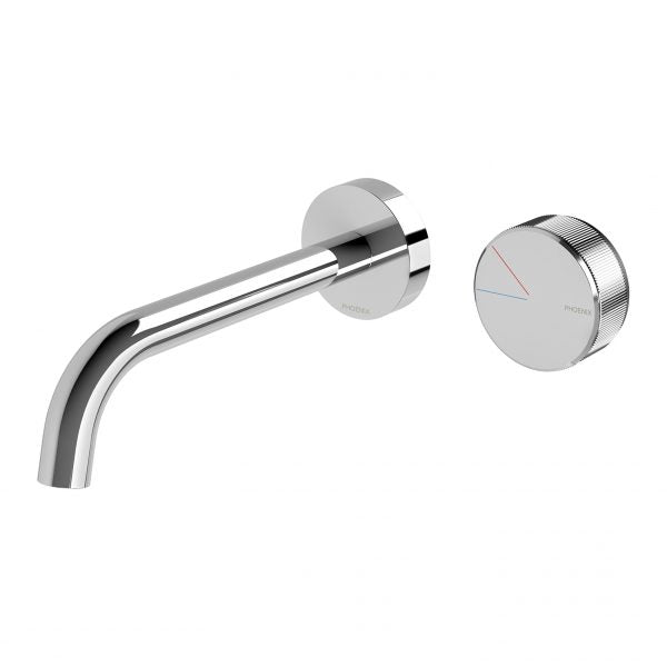 Phoenix Axia Wall Basin/Bath Curved Outlet Mixer Set 180mm
