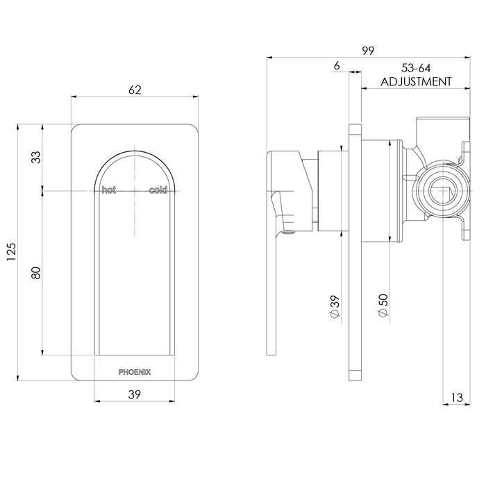 Phoenix Teel SwitchMix Shower / Wall Mixer (Complete Kit)