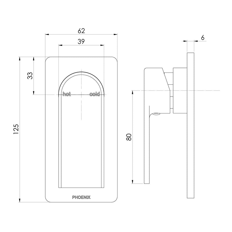 Phoenix Teel SwitchMix Shower / Wall Mixer Fit-Off Kit