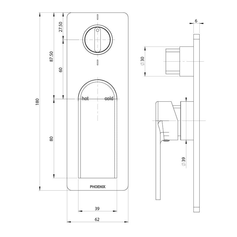 Phoenix Teel SwitchMix Shower / Bath Diverter Mixer Fit-Off Kit