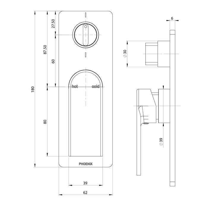 Teel SwitchMix Shower / Bath Diverter Mixer Fit-Off Kit