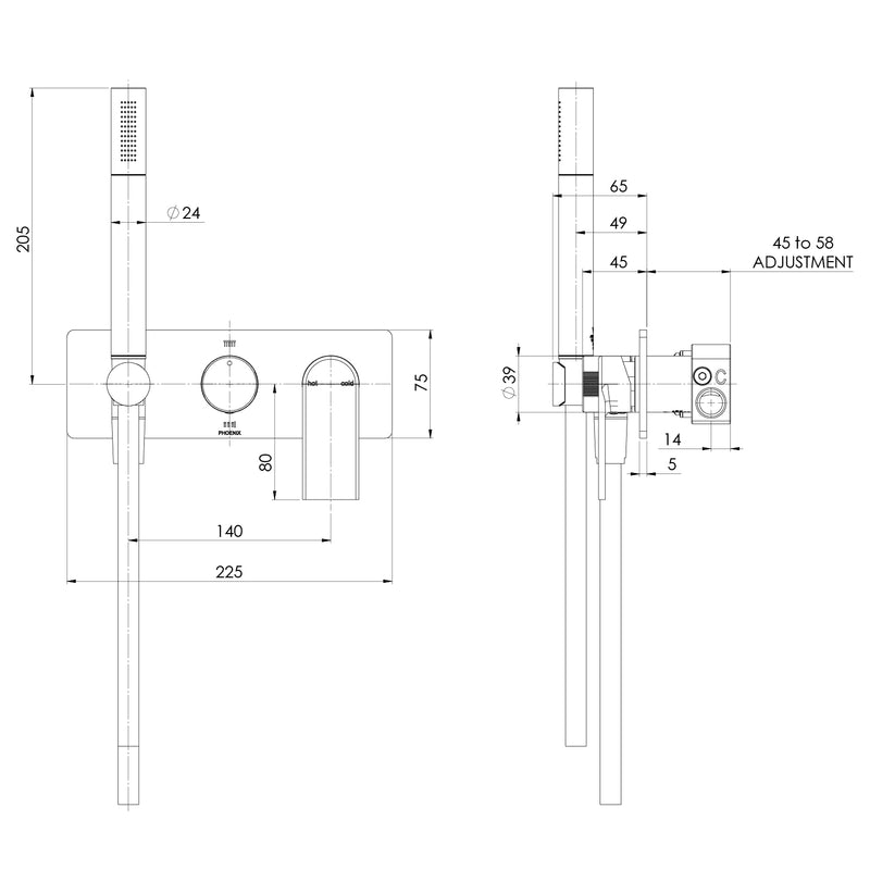 Phoenix Teel Wall Shower System