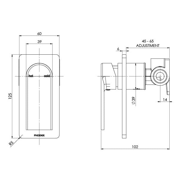 Phoenix Teel Shower / Wall Mixer