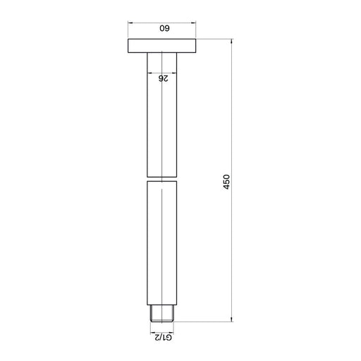 Brasshards Matcha 450mm Ceiling Arm