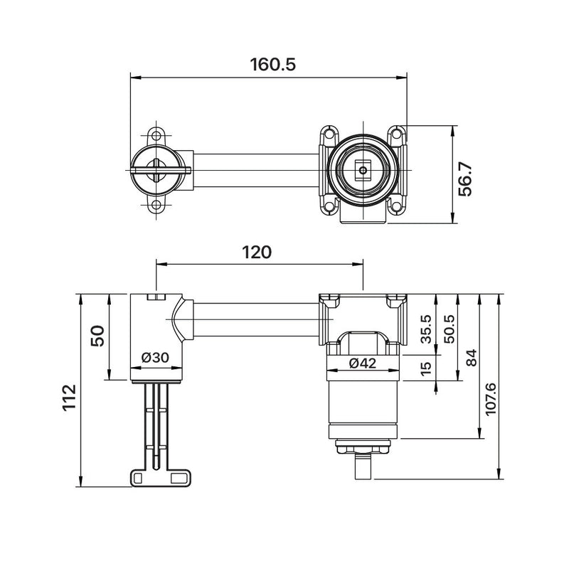 MIXX UNICOLOUR WALL PLATE MIXER BODY LEAD FREE