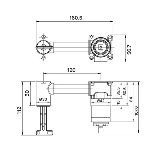 MIXX UNICOLOUR WALL PLATE MIXER BODY LEAD FREE