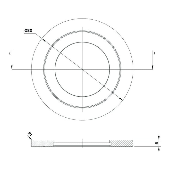 Brasshards 80mm Round Shower Mixer Backplate