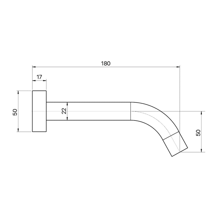 Brasshards Anise 180mm Wall Bath Spout