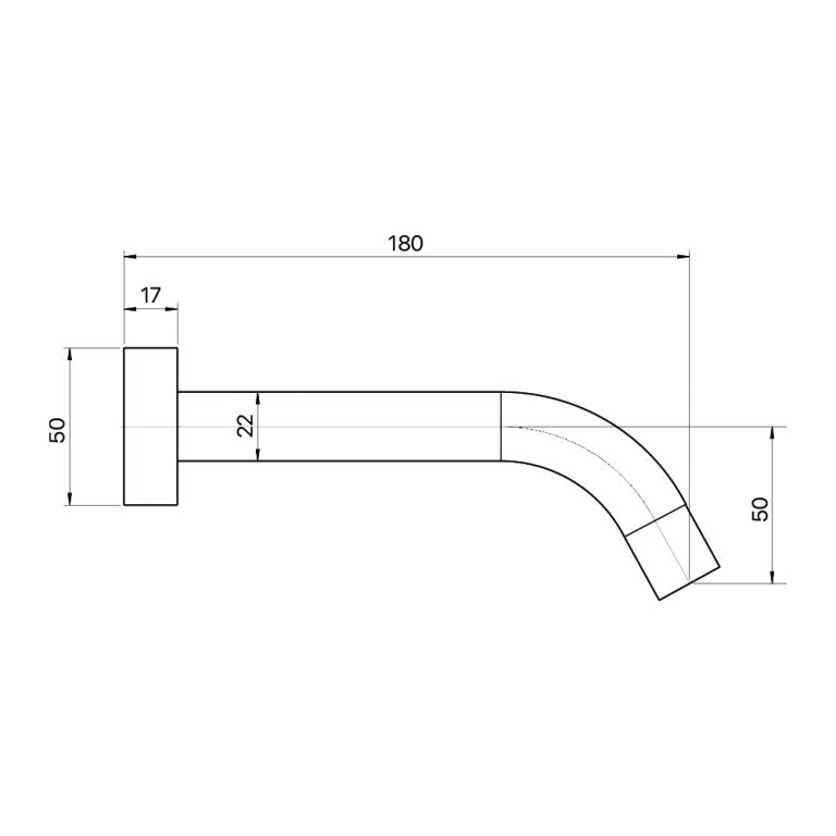 Brasshards Anise 180mm Wall Basin Spout