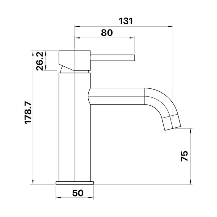 Brasshards Anise Basin Mixer Curved Spout