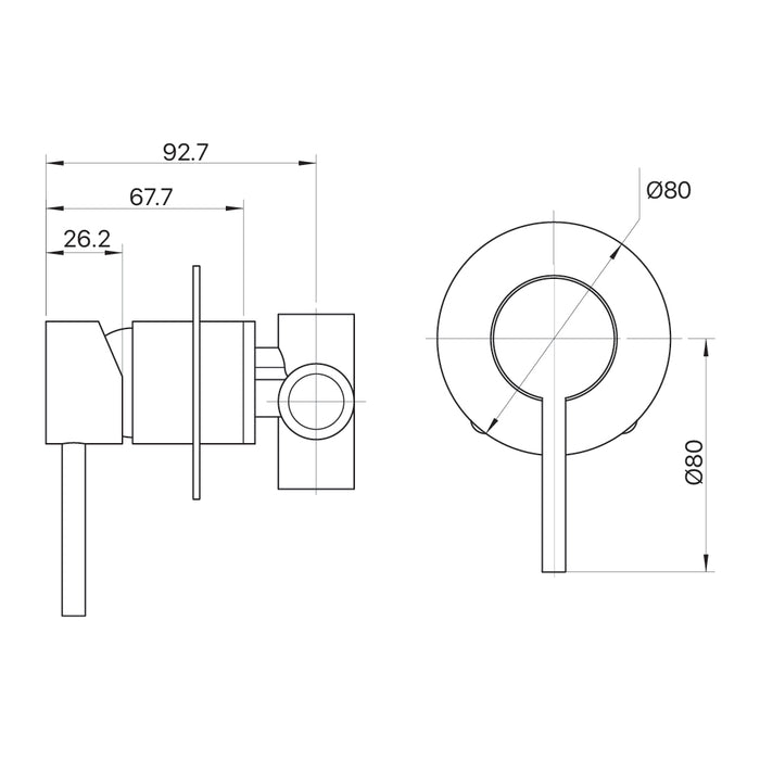 Brasshards Anise Shower Mixer Trim Kit (80mm Backplate)