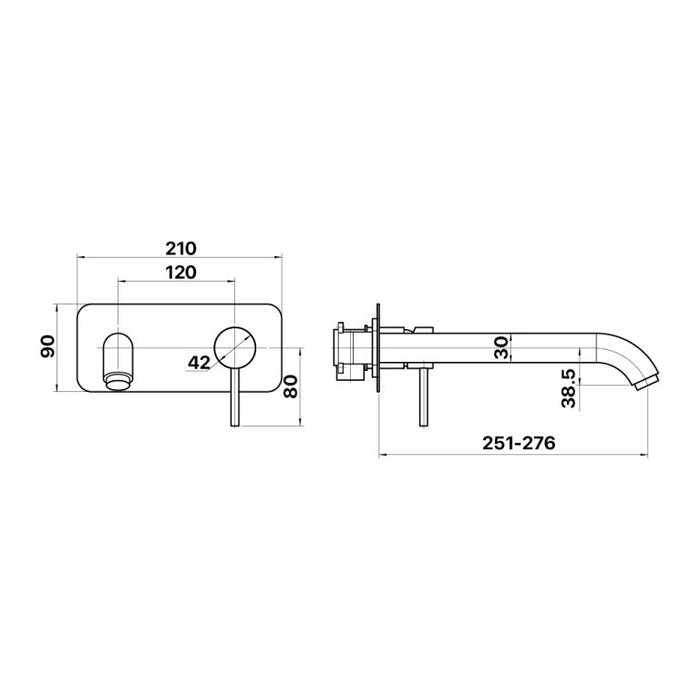 Brasshards Anise Wall Tub Mixer