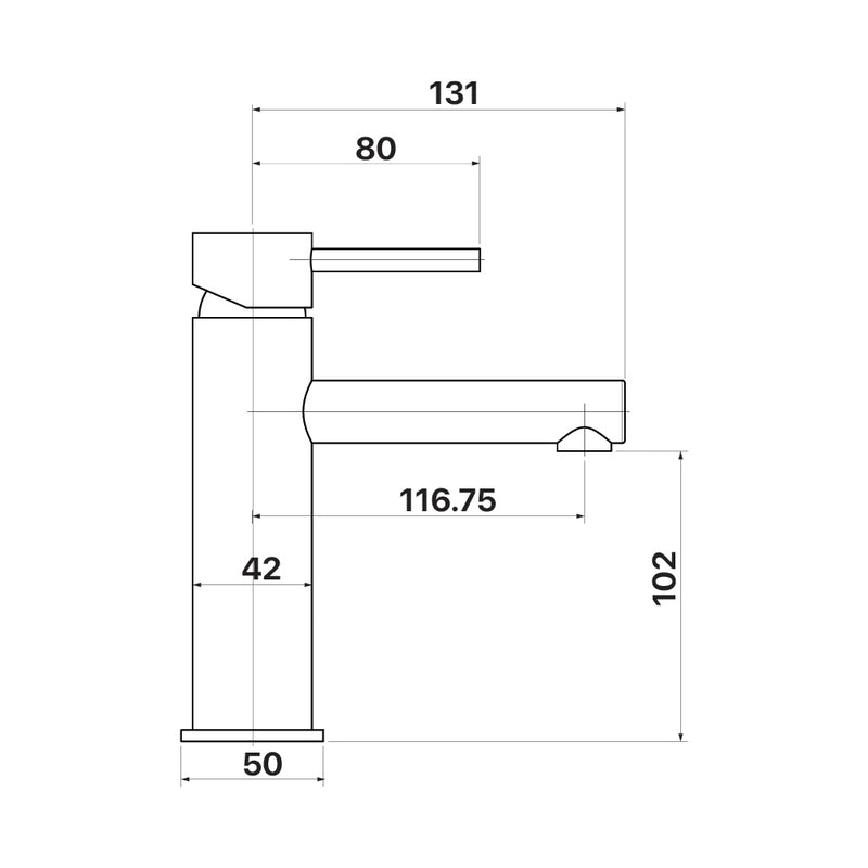 Brasshards Anise Basin Mixer Straight Spout