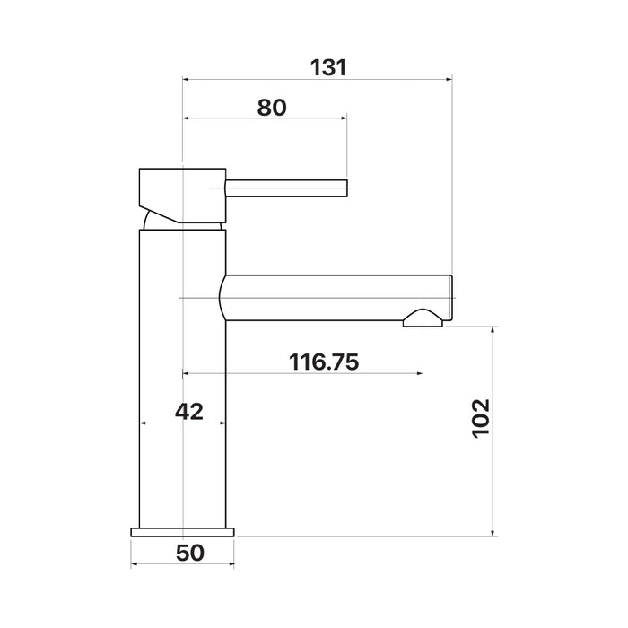 Brasshards Anise Basin Mixer Straight Spout