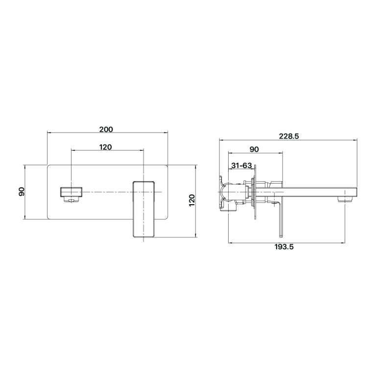Brasshards Sage Wall Plate Mixer