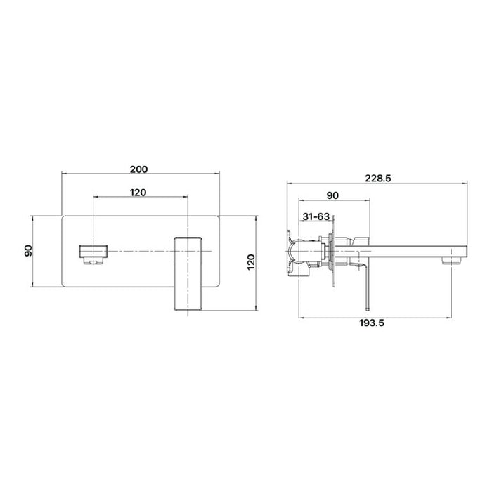 Brasshards Sage Wall Plate Mixer