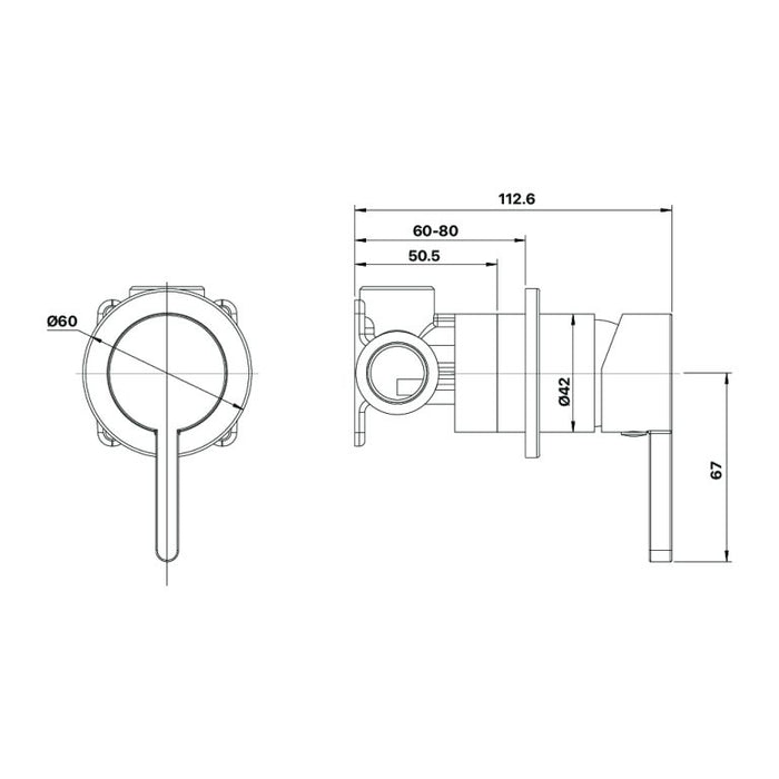 Brasshards Aloe Shower Mixer (60mm Backplate)